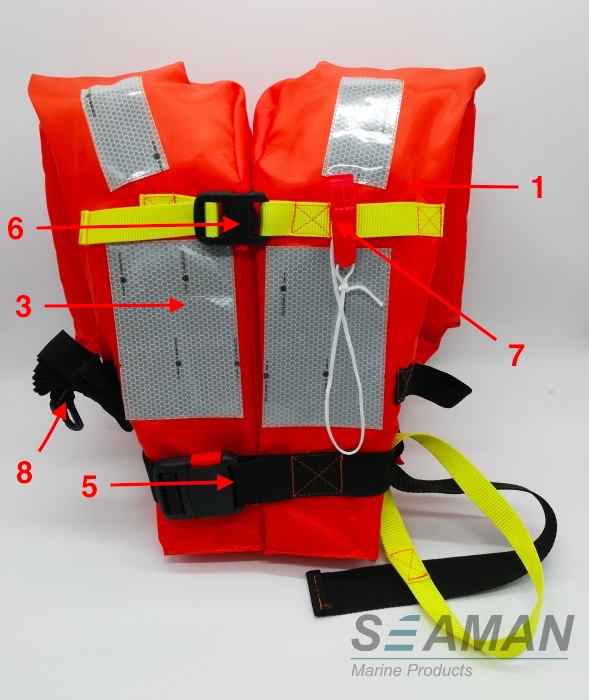 Adult Rigid Foam Marine Life Jacket , Marine Life Vest SOLAS Standard